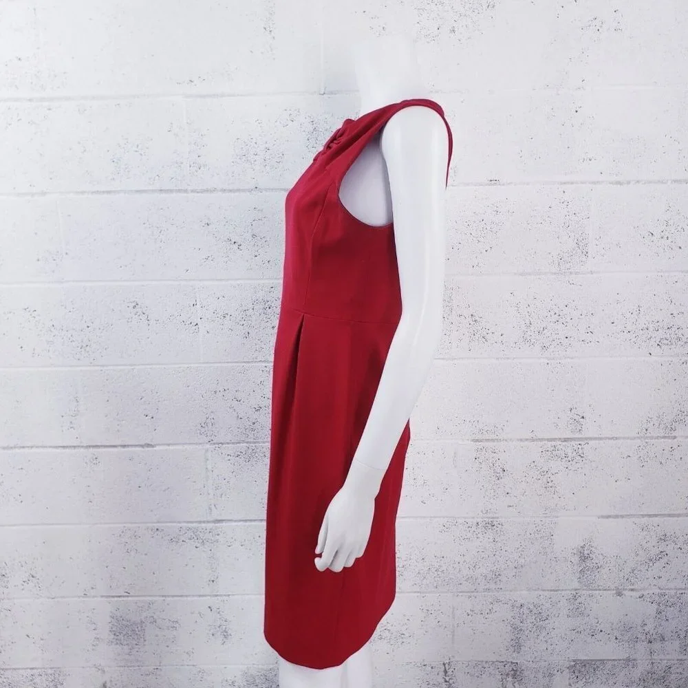 Kate Spade New York Size 6 Sheath Dress Bow Tie Knee‎ Length Sleeveless Red
